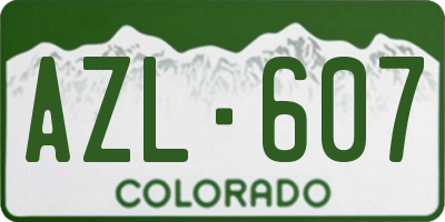 CO license plate AZL607