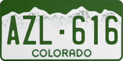 CO license plate AZL616