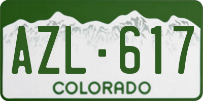 CO license plate AZL617