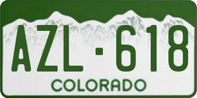 CO license plate AZL618