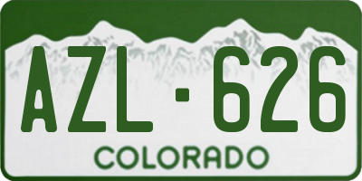 CO license plate AZL626