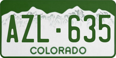 CO license plate AZL635