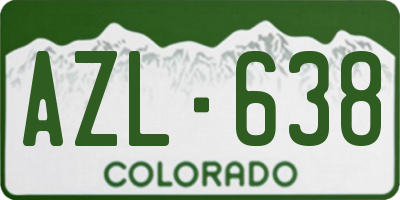 CO license plate AZL638