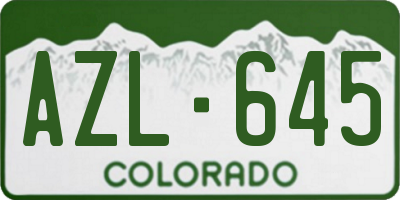 CO license plate AZL645