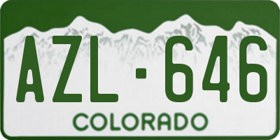 CO license plate AZL646
