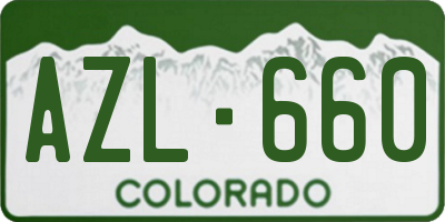 CO license plate AZL660