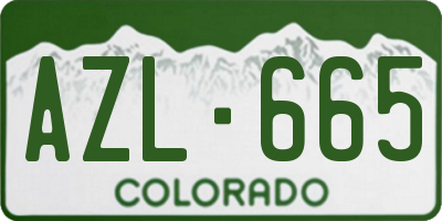 CO license plate AZL665