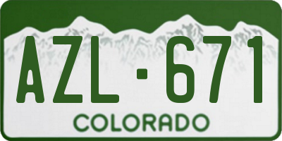 CO license plate AZL671