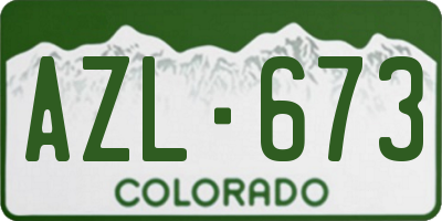 CO license plate AZL673
