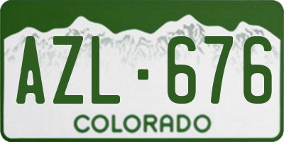 CO license plate AZL676