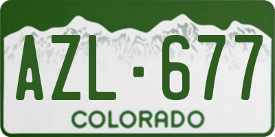 CO license plate AZL677
