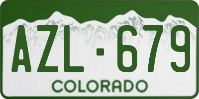 CO license plate AZL679