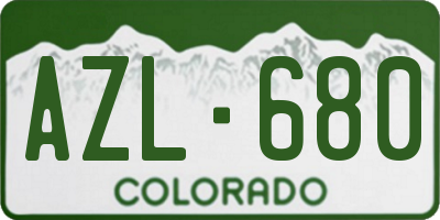 CO license plate AZL680