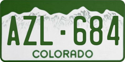 CO license plate AZL684
