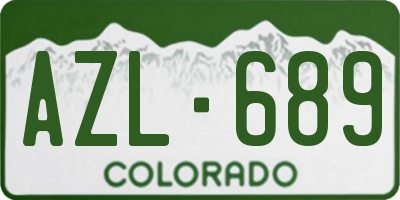 CO license plate AZL689