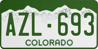 CO license plate AZL693