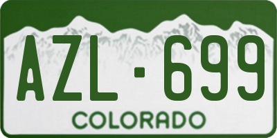 CO license plate AZL699