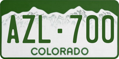 CO license plate AZL700