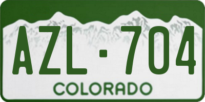 CO license plate AZL704
