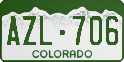 CO license plate AZL706