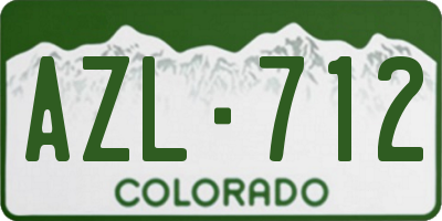 CO license plate AZL712