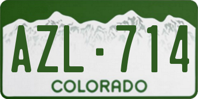 CO license plate AZL714