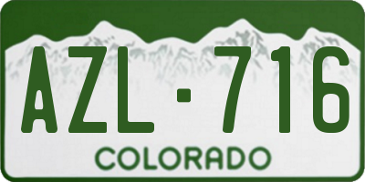 CO license plate AZL716