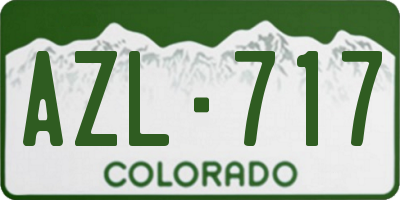 CO license plate AZL717