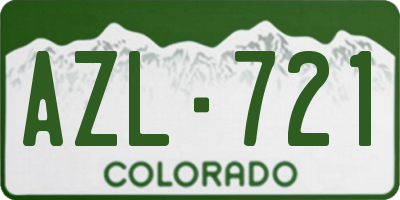CO license plate AZL721