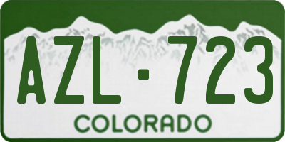 CO license plate AZL723