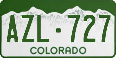 CO license plate AZL727
