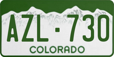 CO license plate AZL730
