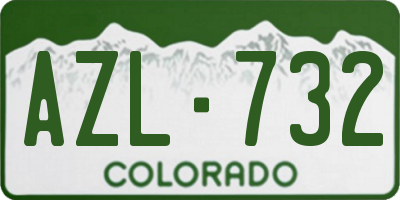CO license plate AZL732