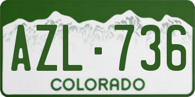 CO license plate AZL736