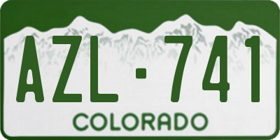 CO license plate AZL741