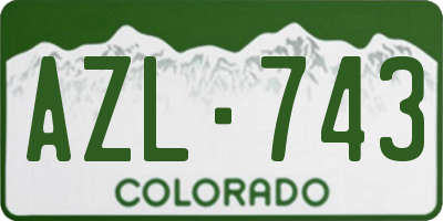 CO license plate AZL743