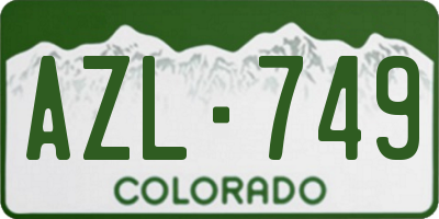 CO license plate AZL749