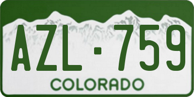 CO license plate AZL759
