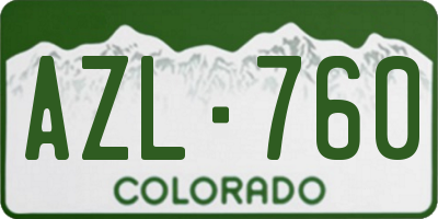 CO license plate AZL760