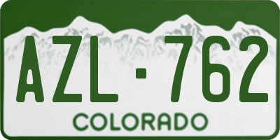 CO license plate AZL762
