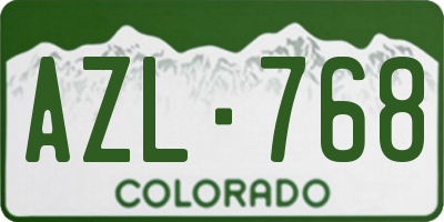 CO license plate AZL768