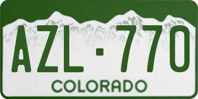 CO license plate AZL770