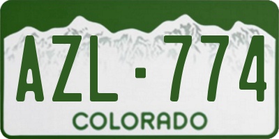 CO license plate AZL774
