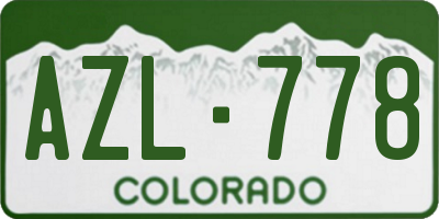 CO license plate AZL778