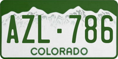 CO license plate AZL786
