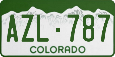 CO license plate AZL787