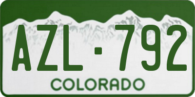 CO license plate AZL792