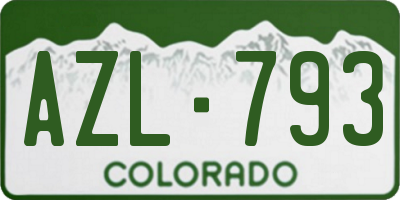 CO license plate AZL793