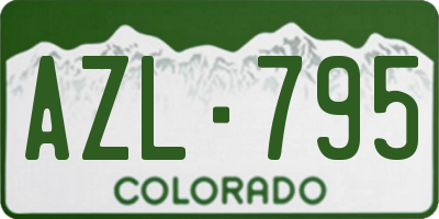 CO license plate AZL795