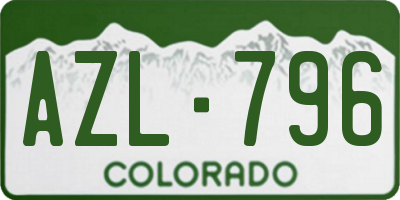 CO license plate AZL796